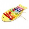 OFKPO Main Frapper Piano en Bois danimaux pour Enfants, Portable Instrument de Musique à Percussion Formes en Poisson, Malle