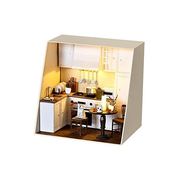 Maison de poupée miniature 3D en bois avec meubles en papier, décoration de chambre, échelle 1:24, idée créative pour maison 