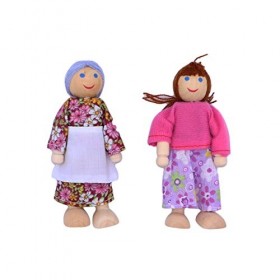 TOYMYTOY Maison de poupée en bois, jouet familial, 7 pièces couleur aléatoire 