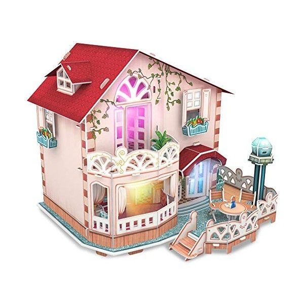 CubicFun Puzzle 3D Dollhouse Kits de Maison de Poupée avec Meubles de la Maison des Enfants, Jouets 116 pièces, P634h