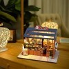 YJYQ poupée miniature avec meubles, idée bricolage DIY poupées en bois DIY poupées maison artisanat miniature kit sushi magas