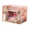 Folpus Kits de Maison de poupée Miniatures en Bois, Bricolage, Chambre créative avec Couverture Anti-poussière, Cadeau Parfai