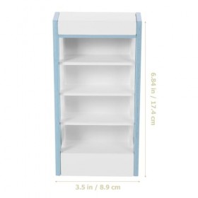 ibasenice Étagère De Maison De Poupée 1 12 Étagère De Supermarché en Bois Étagère Miniature 4 Couches Étagère Présentoir Armo