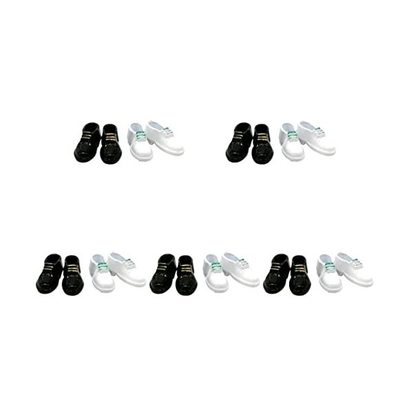 Toyvian 6 Paires Mini Chaussures en Cuir Miniatures Accessoires Décoration Miniature Mini-Jouet Maquette Décor De Chaussures 