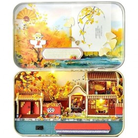 TAUIANE Kit de Maison Miniature Bricolage, Mini Maison en Fer Quatre Saisons,Mini Boîte de Paysage, Chalet de Paysage de Styl