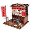 misppro DIY Maison de poupée miniature en bois Kit avec meubles, lumière LED, nouilles de style chinois, restaurant