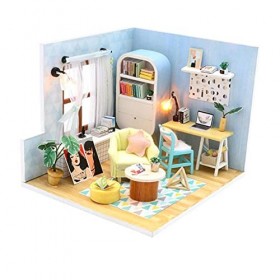 misppro Kit de meubles miniatures en bois pour maison de poupée LED à monter soi-même échelle 1:24 – Nid de Ding Dong