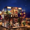 Rosixehird Fabrication Mini Maison | Maisons poupées en Bois à LED créatives - Mini Fabrication Maison modèle dassemblage 3D