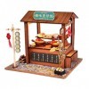 WonDerfulC - Mini maison de poupée 3D en bois avec lumières LED et kit de meubles - Puzzle amusant - Cadeau créatif - Pot en 