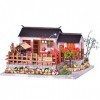 XLZSP Kit de maison de poupée miniature à faire soi-même - Style architectural ancien chinois - Petit bâtiment - Échelle 1:24