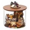 Generico DIY 3D Dollhouse Miniature Craft Librairie Artisanat en Bois Puzzle Kit de Modèle de Maison de Poupée pour Garçon Am