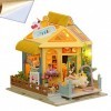 WonDerfulC - Maison de poupée Miniature en Bois 3D - À Monter soi-même - Maison Artistique - Jouet avec Housse Anti-poussière