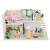 WonDrtherC Bricolage Jouet Maison Kit créatif Rose Loft bâtiment modèle Miniature Maison de poupée 3D Maison Kit pour Filles 