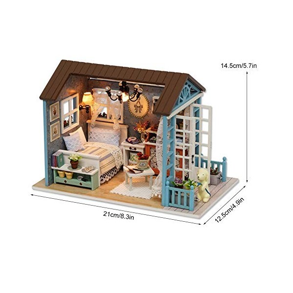 ZPSHYD Kit de Meubles Miniatures de Chalet en Bois Bricolage, Maison Miniature kit de Maison de poupée Miniature Bricolage av