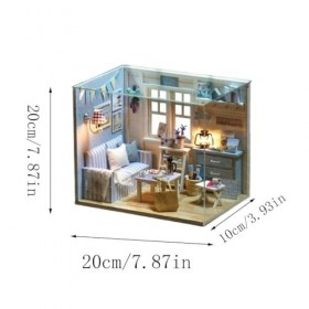 Kit de maison de poupée à faire soi-même à léchelle 1:24 - Mini maison de poupée créative faite à la main avec LED et housse