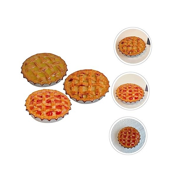 ibasenice 3 Pièces Mini Maison Modèle De Maison De Poupée Desserts Tartes Miniatures Mini Maison Accessoires De Cuisine Acces