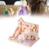 01 Maison de poupée Bricolage, kit de Maison de poupée pour Enfants en Bois avec lumières LED pour Cadeau