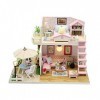 luckiner Mini maison en bois 3D à faire soi-même - Maison de poupée miniature - Meuble de maison de poupée - Kit de meubles p