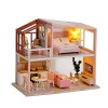 Mini Maison De Poupée 3D DIY, Modèle De Miniature Maison En Bois Avec Lumières LED Jouet Pour Dollhouse Des Enfants