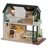 Mini Maison De Poupée 3D DIY, Modèle De Miniature Maison En Bois Avec Lumières LED Jouet Pour Dollhouse Des Enfants