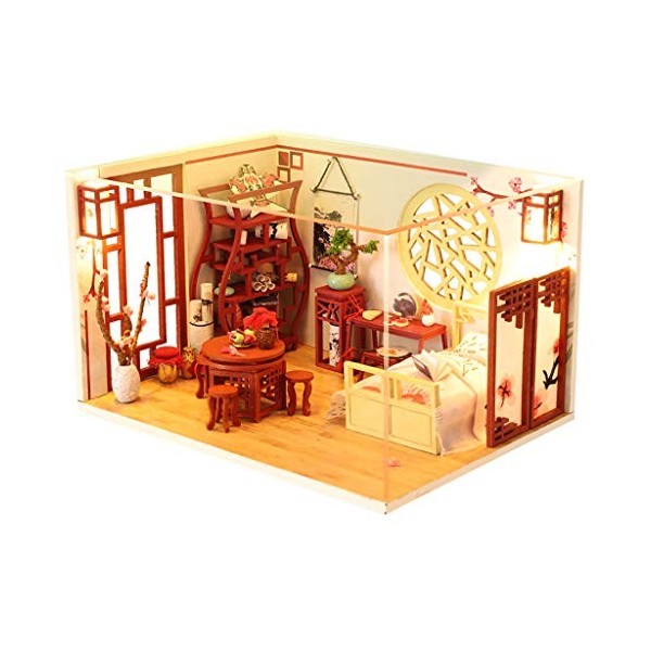 Momola Maisons de Poupées en Bois Model Kits DIY Cottage de la Maison Miniature Fabriqué Kit Fait à la Main Maison de Poupée 