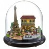 Maison de poupée avec couvercle transparent miniature bricolage maison avec lumière LED cadeau danniversaire idéal pour enfa