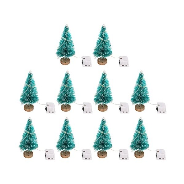 HOLPPO 30 Pcs Artificielle Maison de Poupée Arbre de Noël,1:12 Clignotant Mini Décor Maison de Poupée Pin Arbre Miniature Déc