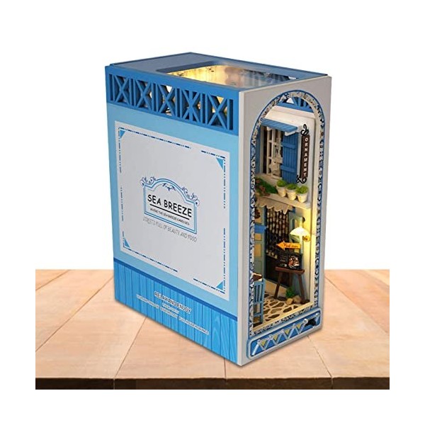 Mini Maison poupée avec Meuble Maison Miniature lumière LED Bleu,Maison poupée Miniature Bricolage, Petite Maison 3D, Maison 