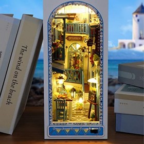 Mini Maison poupée avec Meuble Maison Miniature lumière LED Bleu,Maison poupée Miniature Bricolage, Petite Maison 3D, Maison 