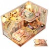 Kit de maison miniature à construire pour adultes, mini kit de fabrication de maison avec meubles, décorations dHalloween/No