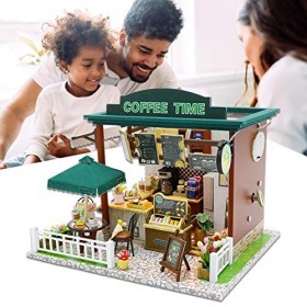 duhe189014 Maison poupée Miniature avec Meubles, boîte Puzzle en Bois Bricolage, Kits Bricolage modèle Maison pour Adultes et