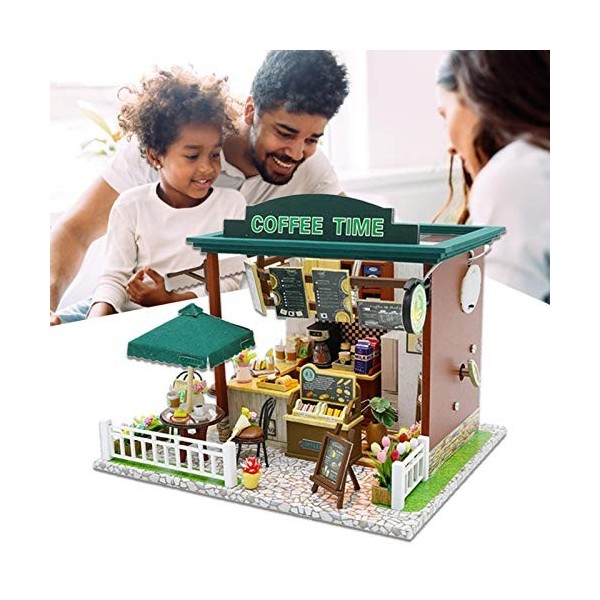 duhe189014 Maison poupée Miniature avec Meubles, boîte Puzzle en Bois Bricolage, Kits Bricolage modèle Maison pour Adultes et