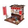 XLZSP Maison de poupée style chinois ancien modèle de construction gastronomique ramen restaurant avec kit de meubles DIY mai