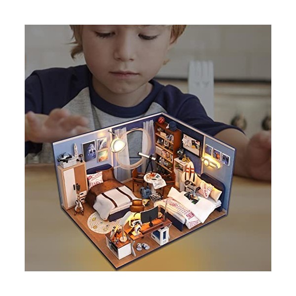 Rianpesn Kit Maison Miniature | poupée Miniature en Bois - Mini poupée réutilisable avec Housse Anti-poussière et Meubles pou