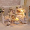 Amasawa Modèle de Maison de Poupée Bricolage,Creative DIY Kit Maison Dollhouse Miniature avec des Meubles DIY Kit Dollhouse e