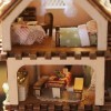 HEITIGN Kit de Maison de Poupée 19 × 16 × 16 DIY Doll House Cute Dollhouse Miniature Doll House Kit Perfect DIY Choice