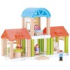 WOOMAX 46442 modulaire 31 x 10,5 x 23 x 5 cm avec 4, 42 pièces, Maison de poupée en Bois, Jeu de motricité Fine 3 Ans, 31 x 1