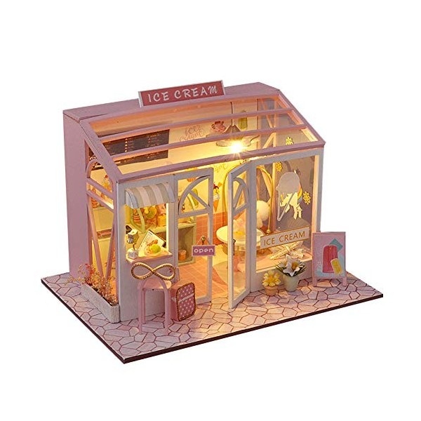 Maison De Poupée Miniature En Bois DIY à Assembler - Kit Créatif Avec Meubles Et Lumières LED, échelle 1:24 - 7