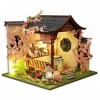 erhumama Kit de maison de poupée miniature 3D en bois style chinois - Pavillon antique - Maison dété - Accessoires créatifs 