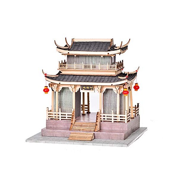 XLZSP DIY Style Chinois Ancien Construction Maisonnette Miniature 3D Fait à la Main Maison de Poupées Pavilons/Tour Assemblag