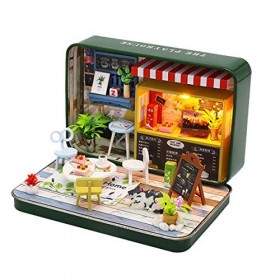 Dollhouse Miniature avec Meubles DIY Dollhouse Kit de Maison de PoupéE, DéCorations de PièCe CréAtives à LéChelle 1:24 Cadea