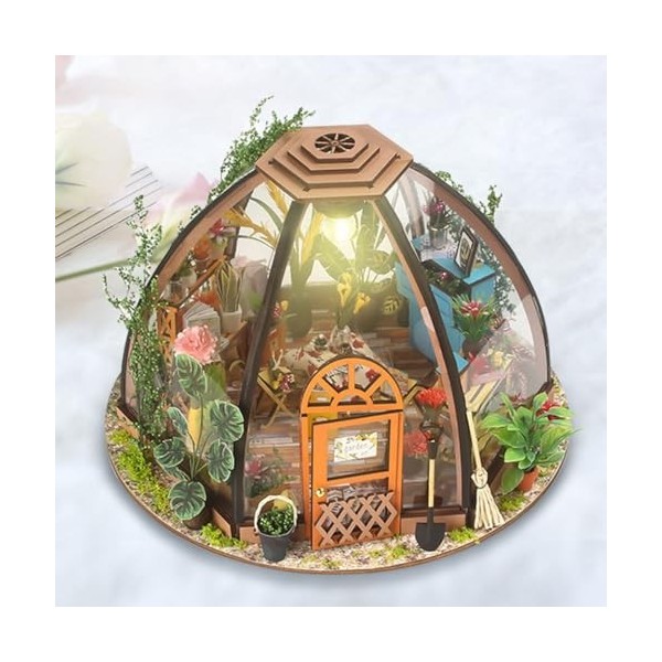 BOKIOESDE Maison de poupée en Bois, beauté Artisanale pour Un Jeu sans Fin, Serre Miniature 3D inspirant limagination, Maiso