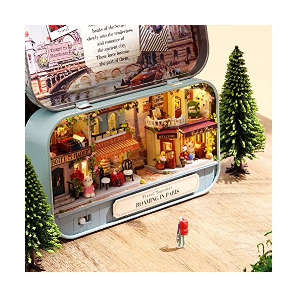 Ozgkee Box Theatre Miniature Maison Maison de Poupée Meubles Accessoires Bricolage Maison en Bois pour Poupées comme indiqué