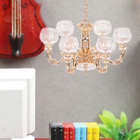 Kichvoe 1:12 Plafonnier Miniature pour Maison De Poupée 2 Pièces Faux Mini Lustre Petit Plafonnier Suspendu Lampe Modèle Mais