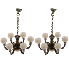 Kichvoe 1:12 Plafonnier Miniature pour Maison De Poupée 2 Pièces Faux Mini Lustre Petit Plafonnier Suspendu Lampe Modèle Mais