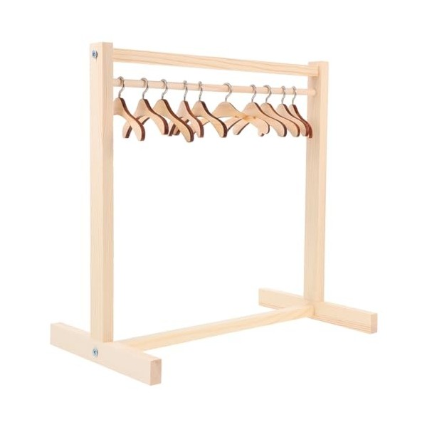 MUCKLILY 1 Ensemble De Porte-Vêtements De Poupée avec Cintre en Bois pour Poupées Placard De Poupée Cintre De Garde-Robe De P