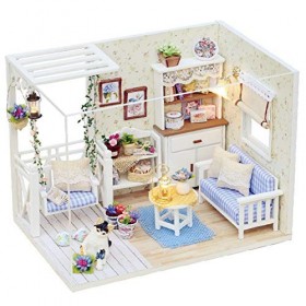 XLZSP Maison de poupée miniature à monter soi-même, meuble de maison de poupée en bois, maison miniature 3D, assemblage à la 