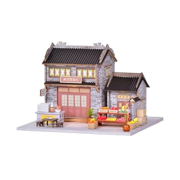 Kit maison de poupée miniature 3D de style chinois à faire soi-même, mini maison en bois fait à la main, jouet créatif cadeau