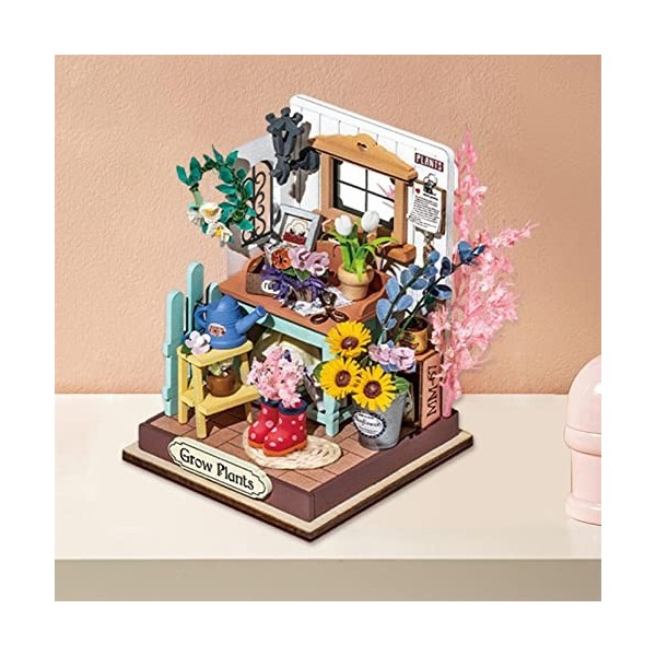 Oshhni Maison de Jardin Kits de Maison de poupée Décorations Artisanat Miniature de Bricolage pour Enfants Adultes Anniversai