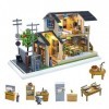 hvmabeck Maison de poupée miniature de style japonais avec housse anti-poussière 3D en bois miniature maison de poupée meuble